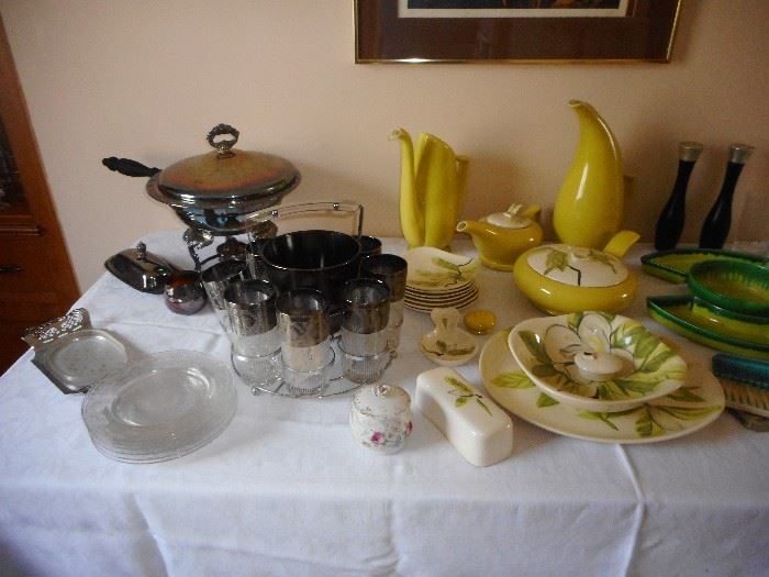 Mid Century Bar Ware, Red Wing Magnolia 