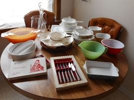 Vintage Pyrex, Corning Ware, Steak Knives