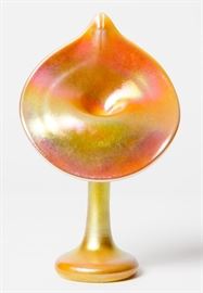 CORREIA IRIDESCENT ART GLASS JACK IN THE PULPIT VASE