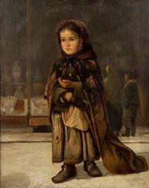 AN ATTRIBUTED CYRENIUS HALL (1830-1896) OIL ON CANVAS BOARD