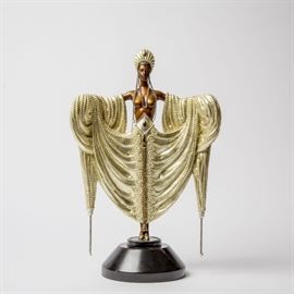 A SIGNED ERTE BRONZE SCULPTURE 'RADIANCE' 1988