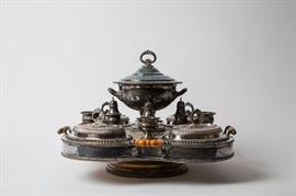 A CROWN SILVER CO. SILVER PLATED BAIN MARIE SERVER