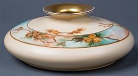 LIMOGES PORCELAIN VASE WITH PINE CONES 1910