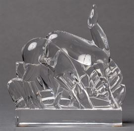 BACCARAT CRYSTAL FIGURE WITH TWO DEER