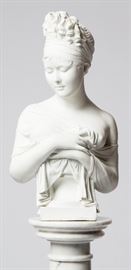WHITE BISQUE BUST AFTER JEAN ANTOINE HOUDEN