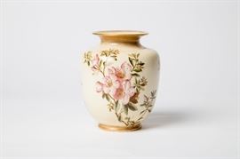 A GEORGE JONES AZALEA STOKE CRESCENT VASE