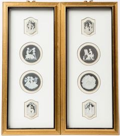 EIGHT LIMOGES PATE SUR PATE PORCELAIN CAMEOS