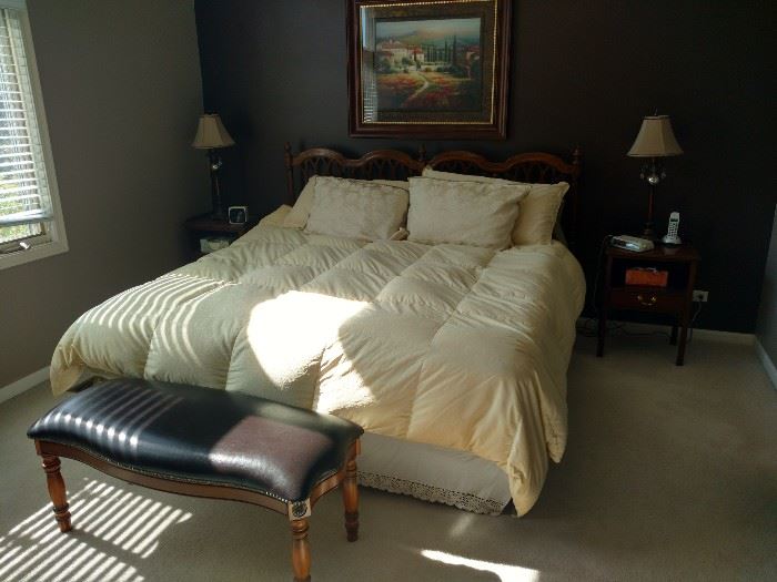 King bed, and dressers by Dixie furniture. High quality perfect condition.