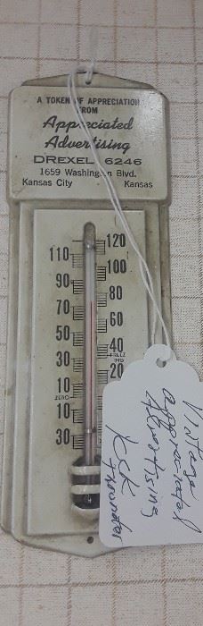 Vintage appreciated advertising Kansas City Kansas thermometer