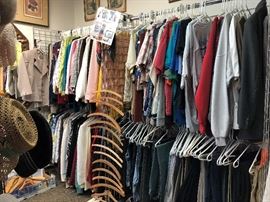 mens shirts and pants, womens long sleeve, wooden hangers