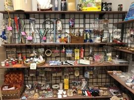 crafts. sewing needles, paints, brushes, and more