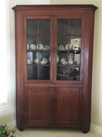 Gorgeous Kentucky Cherry Wood Corner Cupboard