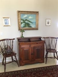Dry Sink and Windsor Chairs