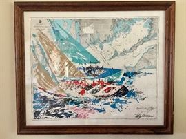 Leroy Neiman signed America's Cup print
