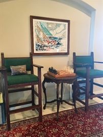 Pair Billiards Bar Stools