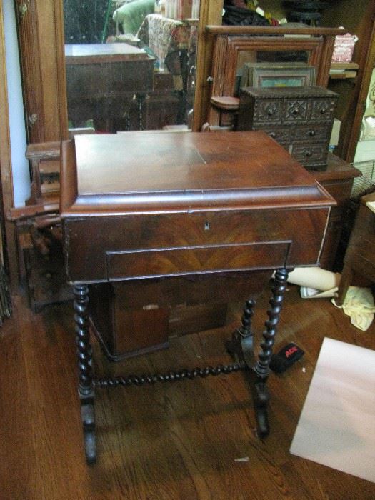 antique 19th century early sewing stand 