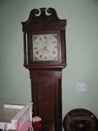 antique 19th century grandfather clock by Pryor, signed