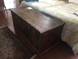 oversized antique 1899 storage bridal chest