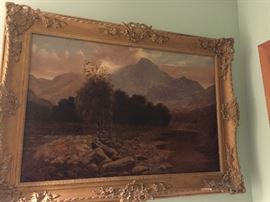 fine oil painting antique in old frame