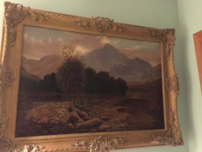 fine oil painting antique in old frame 