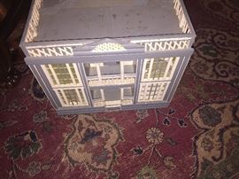 great antique doll house with handle and back door