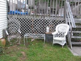 sample of iron and wicker outside pieces