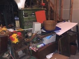 great green antique cabinet