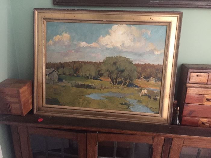 Russian signed oil painting 