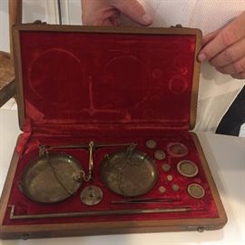 Antique full weights and measure set in original box