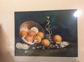 Signed antique watercolor and frame