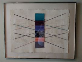 Framed paper art signed lower right Mono-Harbinger Sansuy