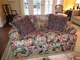 Slipcovered settee