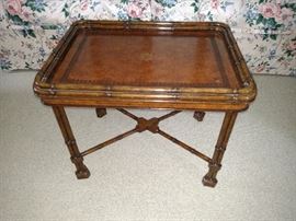 Leather top small coffee table