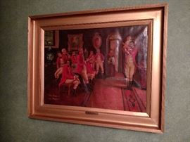 Framed oil painting on canvas titled "The Pride of the Family" by Eugene Hindle