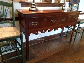 Hekman Furniture Co. cherrywood Queen Anne style console table, taller than most