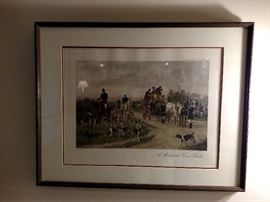 "A Meet at the Crossroads" George Wright, Pinx. hand colored engraving