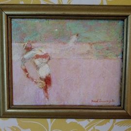 Fred Conway oil painting of tennis players