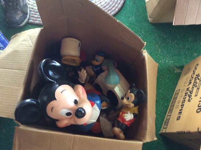 ONE BOX OF MANY VINTAGE Mickey Mouse AND DISNEY COLLECTIBLES
