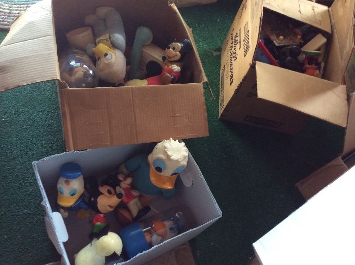 ONE BOX OF MANY VINTAGE Mickey Mouse AND DISNEY COLLECTIBLES