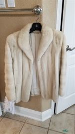 Ladies' short white mink coat.