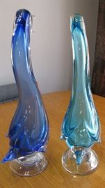 18 inches tall Murano Glass Swans