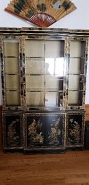 Beautiful oriental china cabinet 80" tall x 55" wide and 15" deep