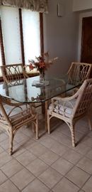 67" long x 42" wide x 29" tall table and 4 chairs