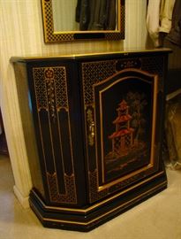 Drexel Heritage Console Cabinet and Mirror