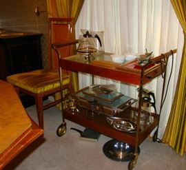 Mid Century Serving Cart w/ warmer