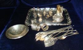 Assorted Sterling : English George Howson tray, Towle, Mexican, Ecuador,etc
