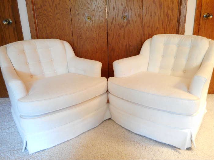 2 ROLLING WHITE CHAIRS