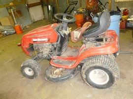 Yard machine...we put a new battery in it and it runs and cuts. Does need a little tlc