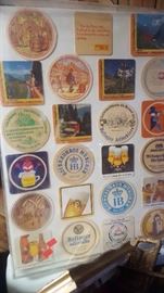 collection of beer coasters from Europe
