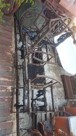 old metal chair frames